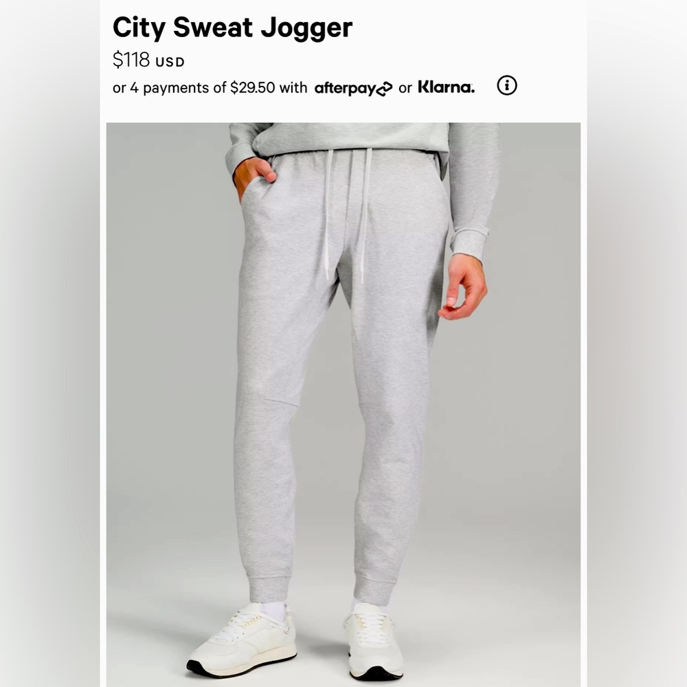 LuluLemon City Sweat Jogger - Large